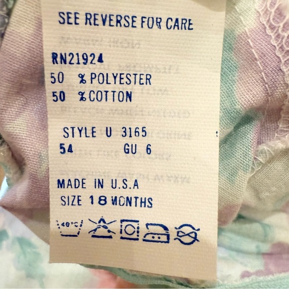 Vintage Polly Flinders Floral Bubble Bottom Babygirl Onepiece Romper 18 Months - Picture 13 of 14